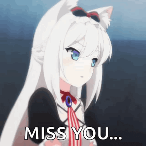 Anime Cat Girl Misses You GIF