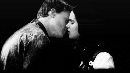 Black and White Flirty Kiss GIF