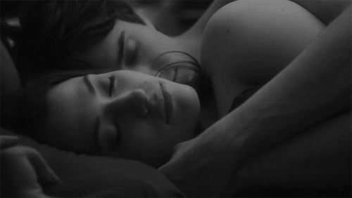 Couple falls asleep cuddling gif