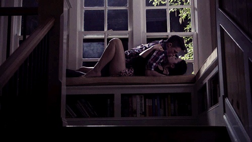 Couple Kiss Passionately In Moonlight GIF