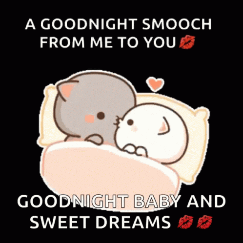 Cute Animals Goodnight Kiss GIF
