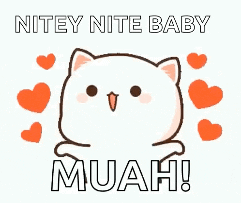 Cute Cat Blows Kiss Good Night GIF