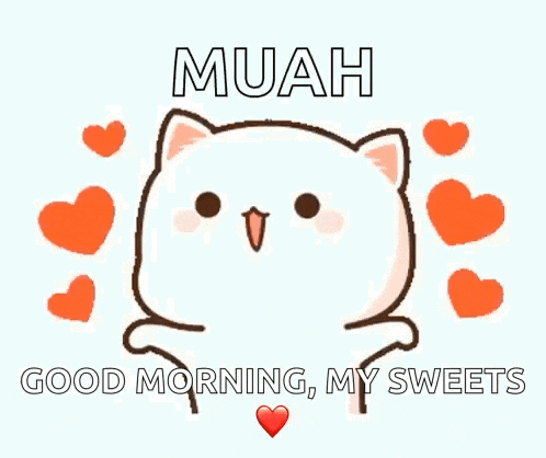 Cute Cat Blows Kisses Good Morning GIF