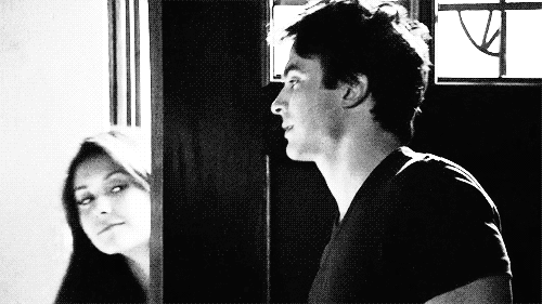 Flirtatious Peek Kiss GIF