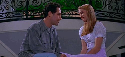 Flirty Stairwell Gaze GIF