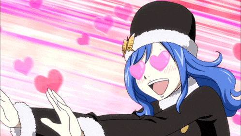 Anime Flirty Blue Hair Girl GIF