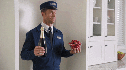 Flirty Delivery Man GIF