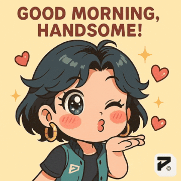 Flirty Good Morning Kiss Blowing GIF