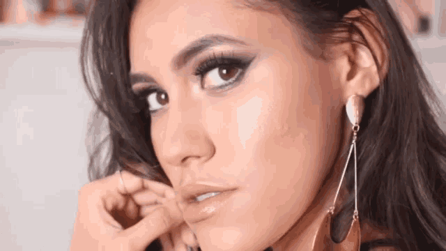 Flirty Hair Touch Seductive Gaze GIF