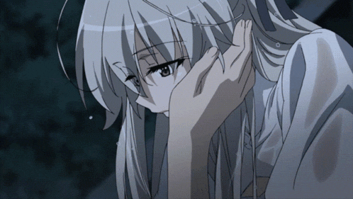 Gentle Face Hold Anime Romantic Kiss GIF