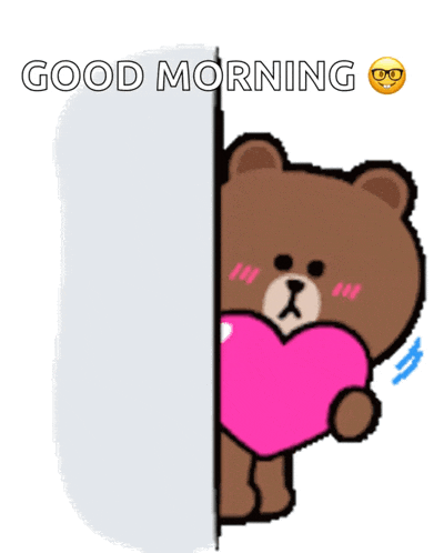 Good Morning Bear GIF with Heart