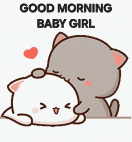 Good Morning Forehead Kiss Cartoon Cats GIF
