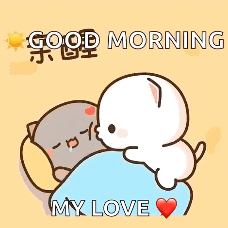 Good Morning Kiss Cuddling Animals GIF