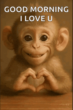 Good Morning Monkey Love GIF