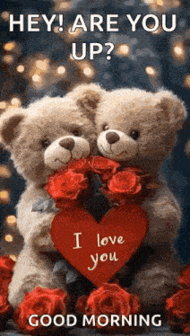 Good Morning Teddy Bear Kiss GIF