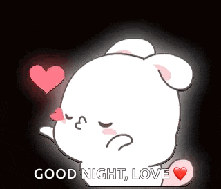 Good Night Kiss Blowing Bunny GIF