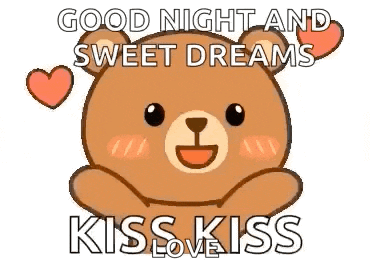 Good Night Teddy Bear Kiss GIF