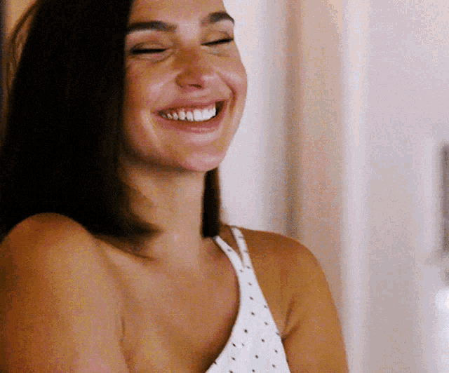 Happy Woman Smiling Flirty GIF