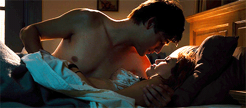 Intimate Bed Cuddle Kiss GIF