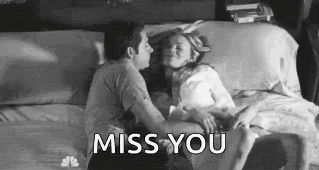 Intimate Bed Cuddle I Miss You GIF
