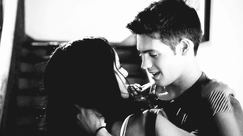Intimate Black And White Couple Gazing GIF