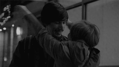 Intimate Black And White Hug GIF