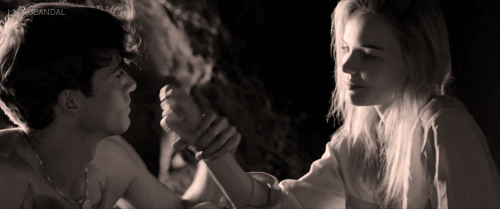 Intimate Eye Contact And Hand Holding GIF
