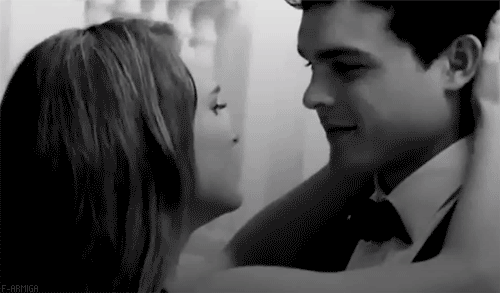 Intimate Face Hold Flirty Kiss GIF