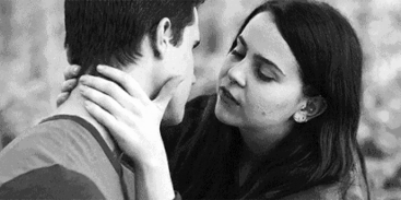 Intimate Face Hold Romantic Kiss GIF