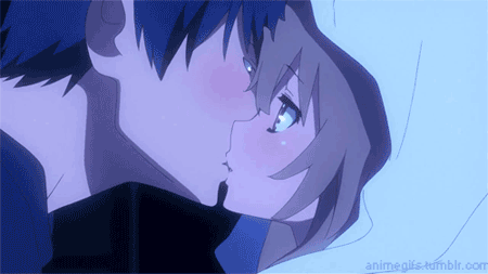 Anime Romantic Intimate Kiss GIF