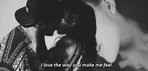 Intimate Passionate Kiss With Loving Caption GIF