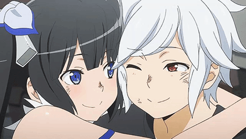 Loving Anime Couple Embrace GIF