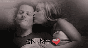 Loving Couple Bed Kiss GIF