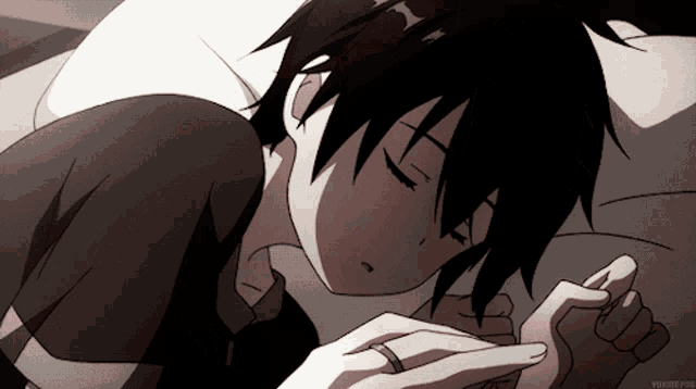 Anime Loving Couple Holding Hands GIF
