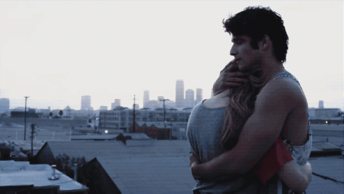 Loving Rooftop Hug Twilight GIF