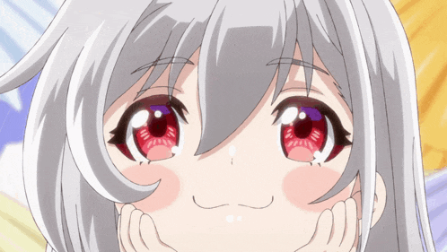Anime Loving Silver Hair Girl GIF