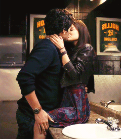 Passionate Bathroom Kiss GIF
