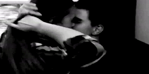 Passionate Black And White Kiss GIF