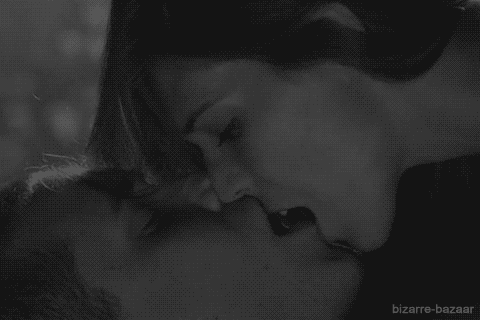Passionate Black And White Kiss GIF