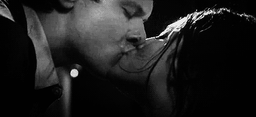 Passionate Black And White Kiss GIF