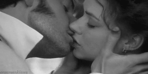 Passionate Black And White Kiss GIF