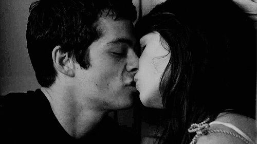 Passionate Black And White Kiss GIF
