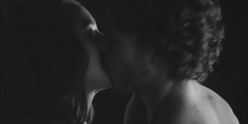 Passionate Black And White Kiss GIF