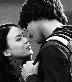 Passionate Black and White Kiss GIF