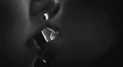 Passionate Black And White Kiss GIF