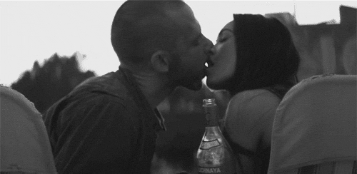 Passionate Black And White Kiss GIF