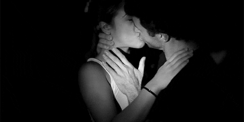 Passionate Black And White Kiss GIF