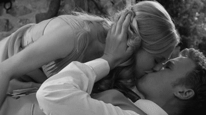 Passionate Black And White Kiss GIF