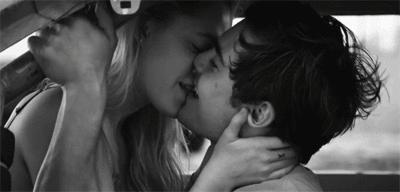 Passionate Black And White Kiss GIF