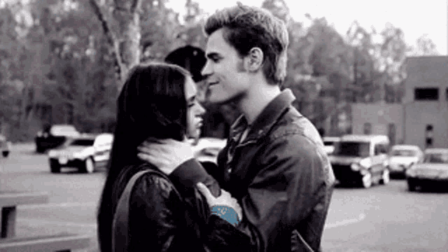 Passionate Black and White Kiss GIF